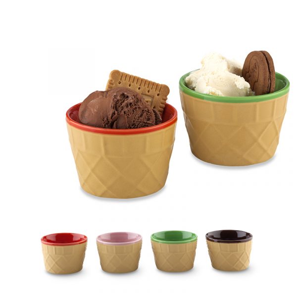 Set De Recipientes Para Helado En Cerámica